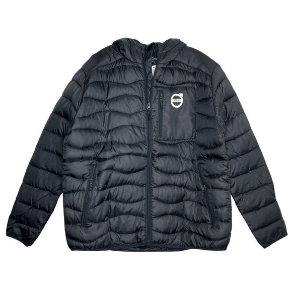 NWT Volvo Iron Mark Lightweight Quilted Hooded Logo Jacket Black Size L - Picture 1 of 8